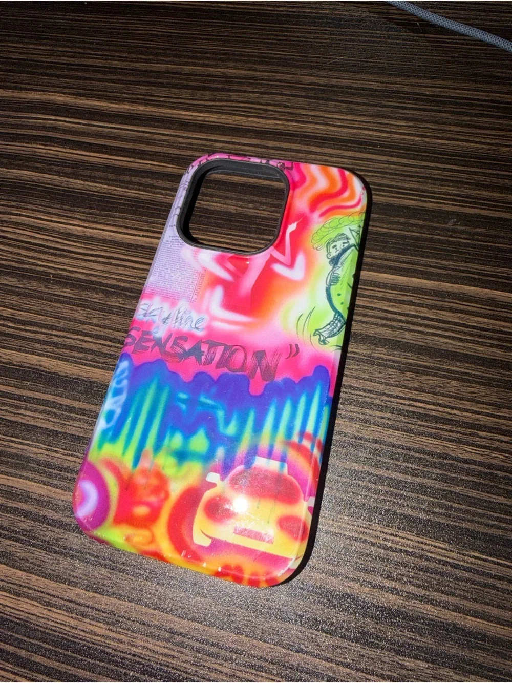 iPhone 14 Pro Graffiti Multicolor Protective Phone Case